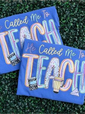 Blue "He Called Me To Teach" Kids Tee